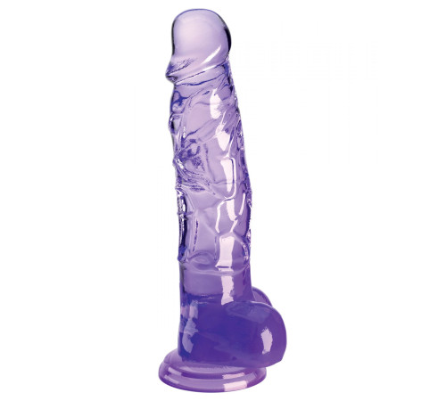 Фиолетовый фаллоимитатор с мошонкой на присоске 8’’ Cock with Balls - 22,2 см. Фиолетовый фаллоимитатор с мошонкой на присоске 8’’ Cock with Balls - 22,2 см.