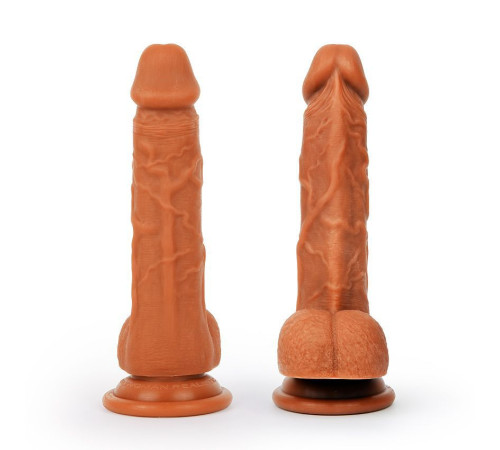 Реалистичный коричневый фаллоимитатор Erowoman - 18,5 см.