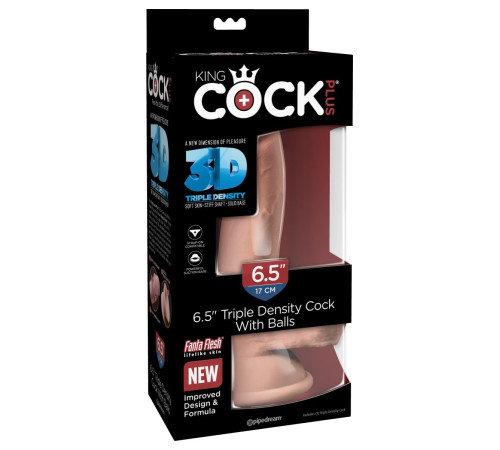 Телесный фаллоимитатор на присоске 6,5  Triple Density Cock - 20,3 см.