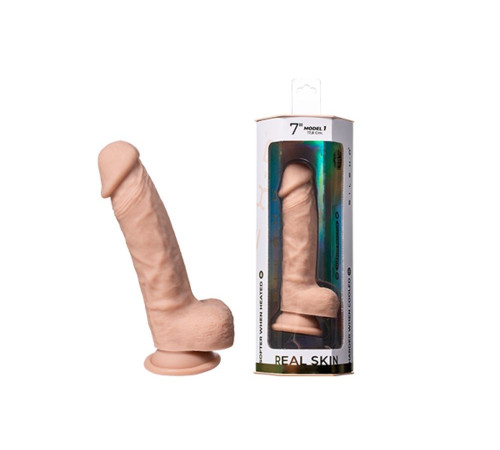Телесный фаллоимитатор на присоске Real Skin Model 1 - 17,8 см.