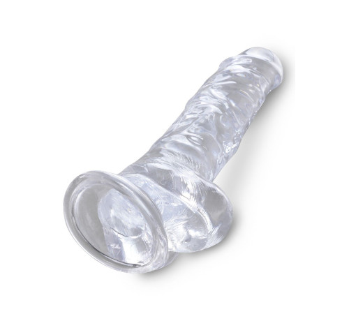 Прозрачный фаллоимитатор 8  Cock with Balls - 22,2 см.