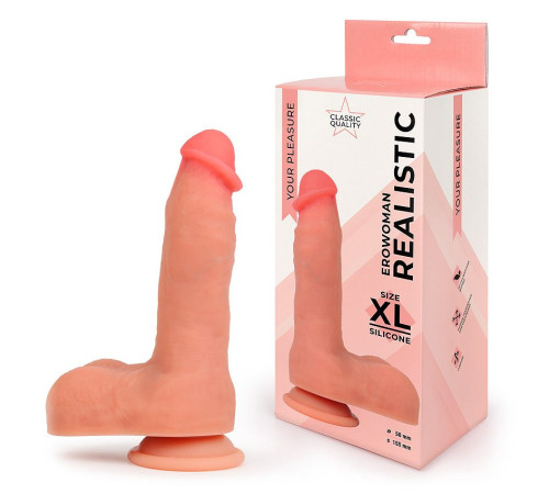 Телесный фаллоимитатор на присоске Erowoman Realistic