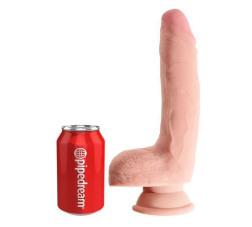 Телесный фаллоимитатор на присоске 9  Triple Density Cock with Balls - 24,1 см.