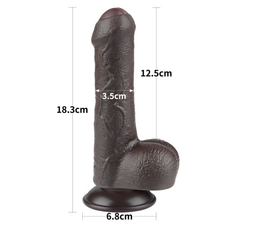 Коричневый фаллоимитатор 7 Sliding Skin Dual Layer Dong на присоске - 18,3 см. Коричневый фаллоимитатор 7 Sliding Skin Dual Layer Dong на присоске - 18,3 см.