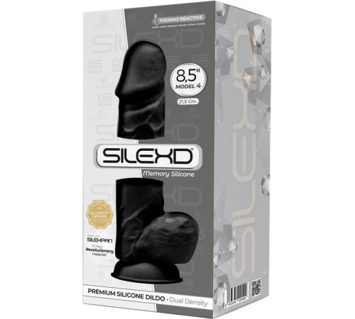 Черный фаллоимитатор SILEXD Model 4 - 21,5 см.
