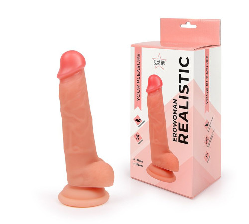 Телесный реалистичный фаллоимитатор на присоске