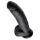 Чёрный фаллоимитатор 9 Cock with Balls - 22,9 см.