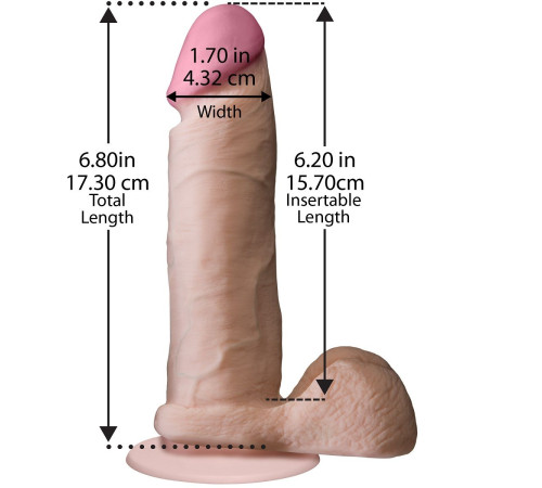 Реалистичный фаллоимитатор The Realistic Cock ULTRASKYN 6” на присоске - 17,3 см.