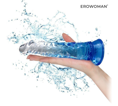 Синий гибкий фаллоимитатор - 20,5 см.