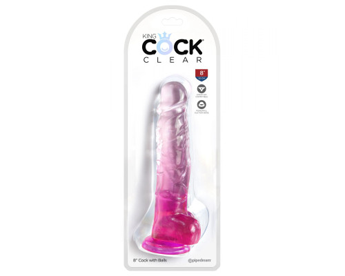 Розовый фаллоимитатор с мошонкой на присоске 8’’ Cock with Balls - 22,2 см. Розовый фаллоимитатор с мошонкой на присоске 8’’ Cock with Balls - 22,2 см.