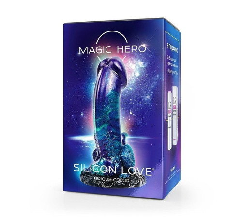 Оригинальный фаллоимитатор с широким фигурным основанием - 19 см.