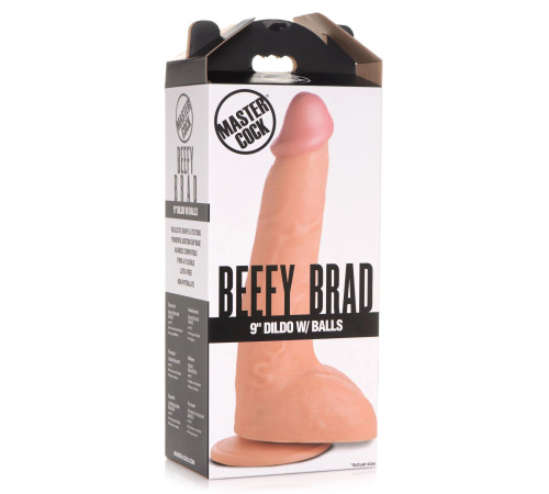 Телесный фаллоимитатор Beefy Brad 9’’ Dildo with Balls - 22,4 см.