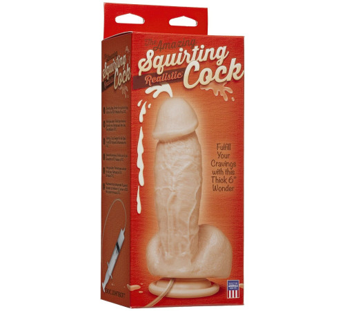 Фаллоимитатор с имитацией семяизвержения The Amazing Squirting Realistic Cock - 18,8 см.
