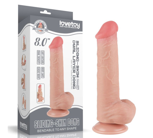 Телесный фаллоимитатор 8 Sliding Skin Dual Layer Dong - 20,8 см. Телесный фаллоимитатор 8 Sliding Skin Dual Layer Dong - 20,8 см.