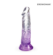 Фиолетовый гибкий фаллоимитатор - 18,5 см.