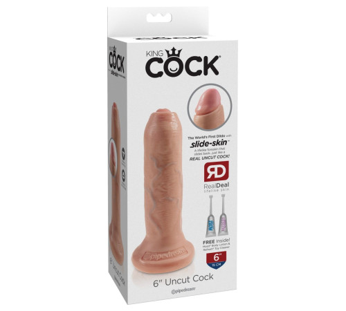 Телесный необрезанный фаллоимитатор на присоске 6 Uncut Cock - 16,5 см. Телесный необрезанный фаллоимитатор на присоске 6 Uncut Cock - 16,5 см.