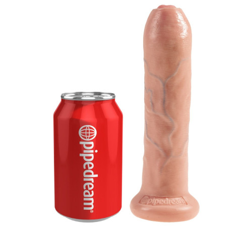 Телесный необрезанный фаллоимитатор на присоске 7  Uncut Cock - 19,1 см.