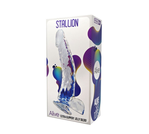 Прозрачный фаллоимитатор на присоске Stallion Jelly Dildo - 22 см.
