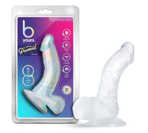 Прозрачный фаллоимитатор-реалистик Sparkle - 16,5 см.