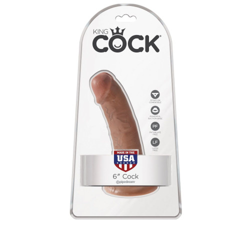 Фаллоимитатор-мулат на присоске 6  Cock - 15,2 см.