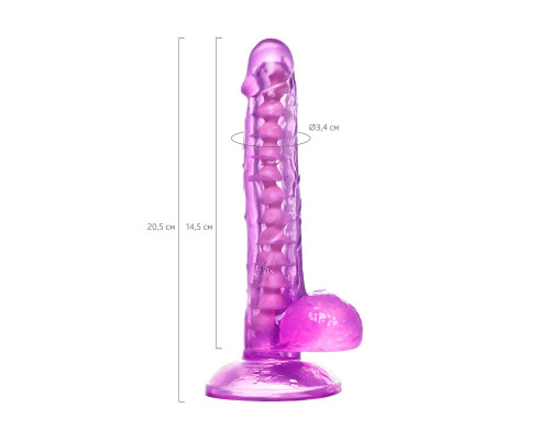 Фиолетовый реалистичный фаллоимитатор Celiam - 20,5 см.