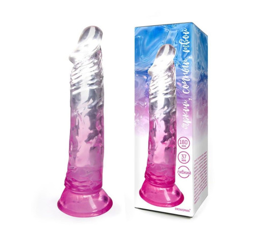 Розовый гибкий фаллоимитатор - 20,5 см.