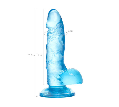 Голубой реалистичный фаллоимитатор Indy - 15,8 см.