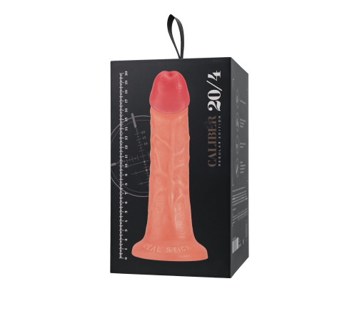 Телесный реалистичный фаллоимитатор RealStick CALIBER - 20 см.