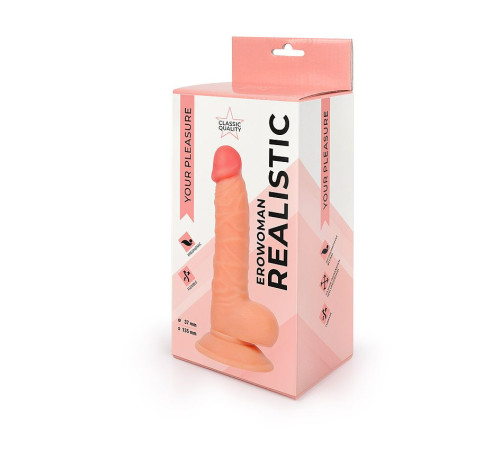 Телесный фаллоимитатор Erowoman - 19,5 см.