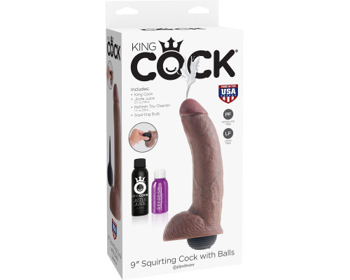 Заказать Коричневый фаллоимитатор с эффектом семяизвержения Squirting Cock with Balls - 22,9 см. Заказать Коричневый фаллоимитатор с эффектом семяизвержения Squirting Cock with Balls - 22,9 см.
