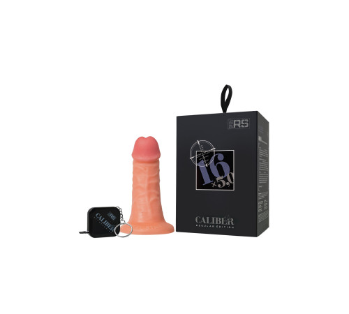 Телесный фаллоимитатор с присоской RealStick CALIBER - 16 см.