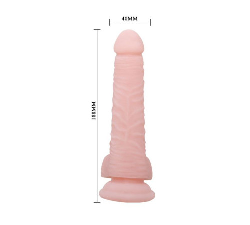 Телесный фаллоимитатор с присоской Super Dildo - 18,8 см.