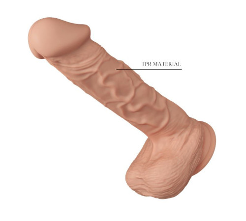 Телесный фаллоимитатор Berqrisi на присоске - 26 см.