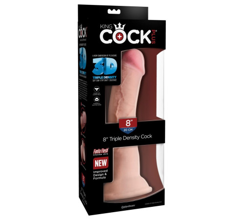 Телесный фаллоимитатор на присоске 8  Triple Density Cock - 24,1 см.