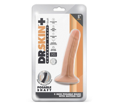 Телесный фаллоимитатор-реалистик 5 Inch Posable Dildo - 13,9 см.
