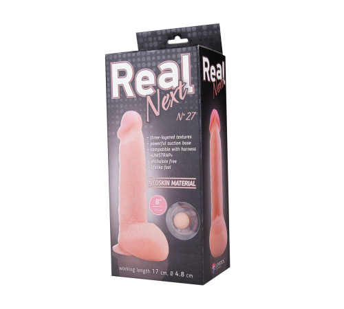 Реалистичный фаллоимитатор  на присоске REAL Next № 27 - 23 см.