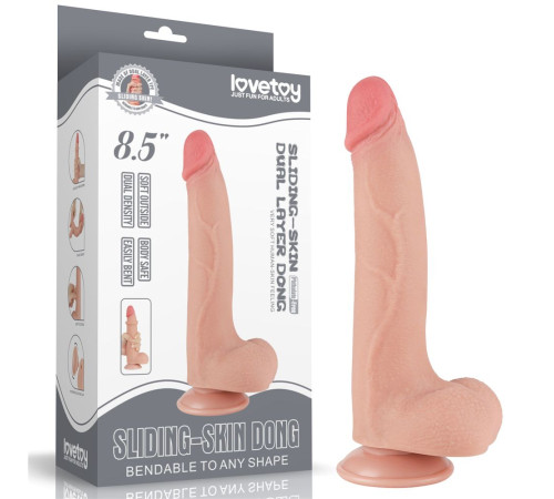 Телесный фаллоимитатор 8.5 Sliding Skin Dual Layer Dong - 20 см. Телесный фаллоимитатор 8.5 Sliding Skin Dual Layer Dong - 20 см.