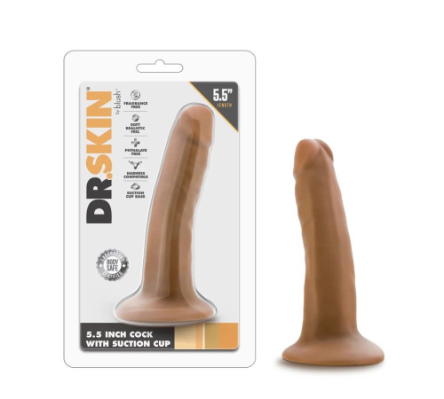 Карамельный фаллоимитатор 5.5 Inch Long Dildo With Suction Cup Base - 13,9 см.