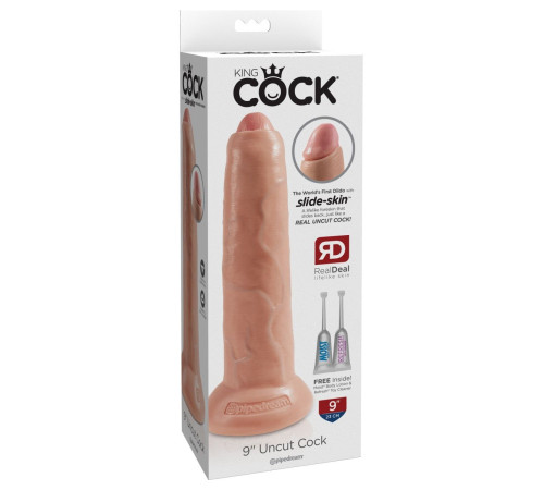 Телесный необрезанный фаллоимитатор на присоске 9 Uncut Cock - 25,4 см. Телесный необрезанный фаллоимитатор на присоске 9 Uncut Cock - 25,4 см.