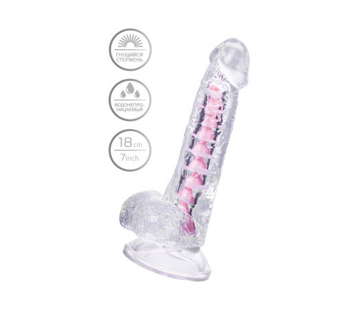 Прозрачный гибкий фаллоимитатор Paret - 18 см.