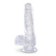 Заказать Прозрачный фаллоимитатор King Cock Clear 6  Cock with Balls - 17,8 см.