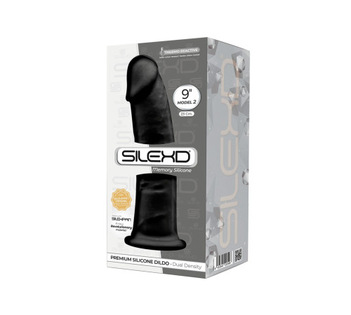 Черный фаллоимитатор SILEXD Model 2 - 23 см.