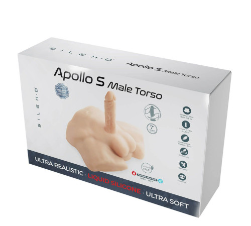 Телесный мужской полуторс с фаллоимитатором SILEXD Apollo S 7