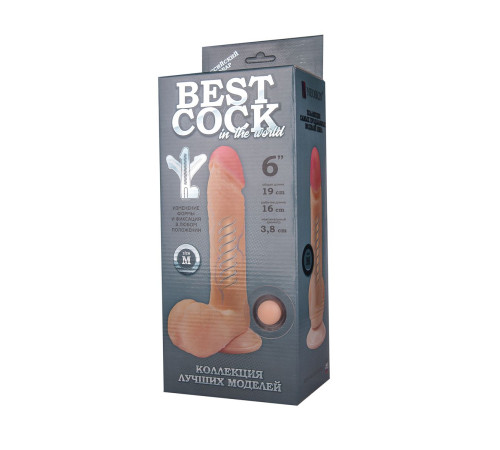 Телесный фаллоимитатор на присоске F F BEST COCK 6 - 19 см.