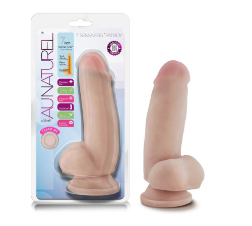 Телесный фаллоимитатор 7 Inch Sensa Feel Fat Boy - 17,7 см.