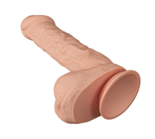 Телесный фаллоимитатор Berqrisi на присоске - 26 см.
