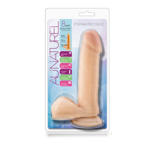 Телесный фаллоимитатор 8 Inch Sensa Feel Dildo - 20,3 см.