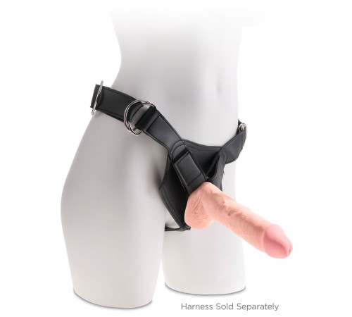 Телесный фаллоимитатор на присоске 10  Triple Density Fat Cock with Balls - 27,9 см.