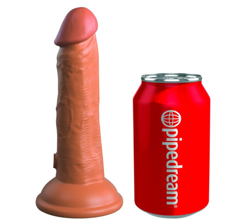 Фаллоимитатор цвета карамели 6  Vibrating Silicone Dual Density Cock - 17,8 см.