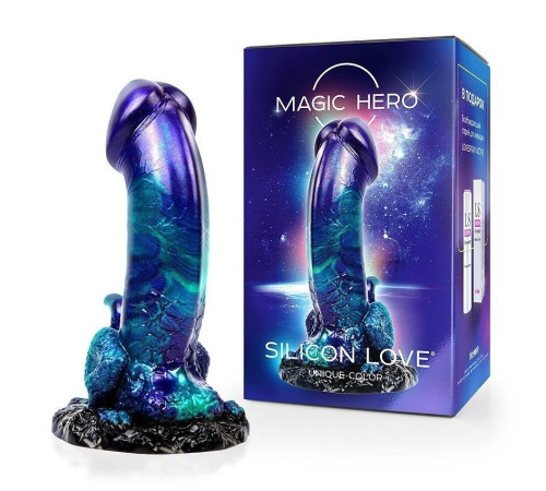 Оригинальный фаллоимитатор с широким фигурным основанием - 19 см.